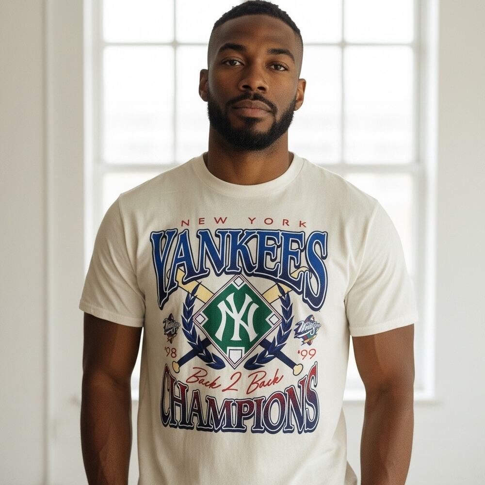 Vintage Mens T-Shirt Size XL Baseball New York Yankees World Series Champions